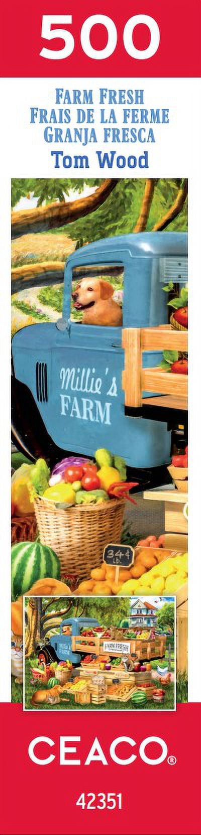Ceaco 500 Piece Tom Wood Land of the Free Farm Fresh Interlocking Jigsaw Puzzle