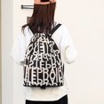 thumbnail image 2 of Mochila Plegable para Mujer Mochila Deportiva Con Cordón Impermeable (letra Negra), 2 of 9