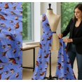 thumbnail image 5 of Soimoi Blue Cotton Voile Fabric Kangaroo & Giraffe Animal Decor Fabric Printed Yard 56 Inch Wide, 5 of 7