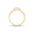 thumbnail image 4 of AFFY White Natural Diamond Square Frame Cluster Split Shank Ring In 10k Yellow Gold (0.33 Cttw), 4 of 6
