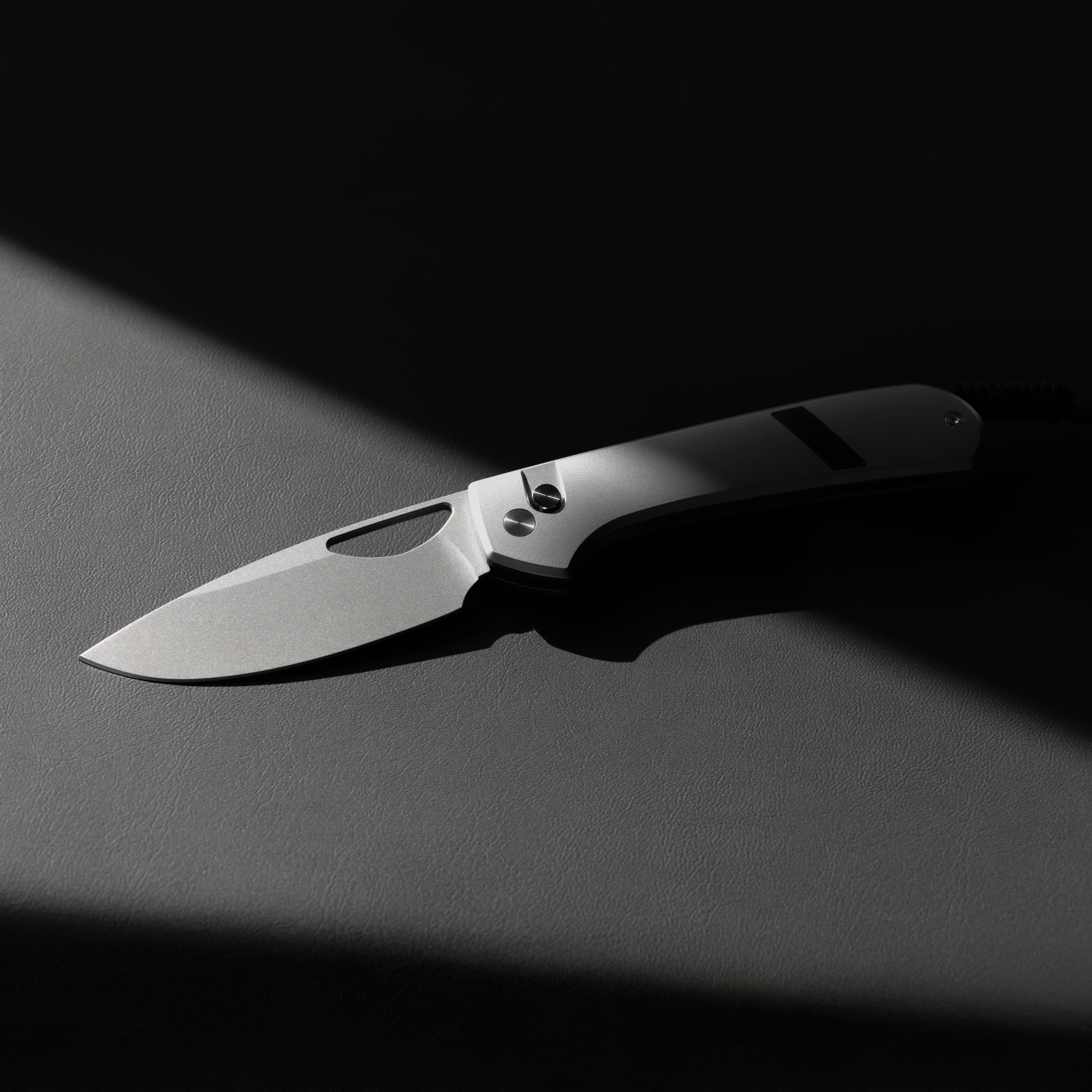 Swiss Tech Losung Premium Folding Knife, Titanium Handle, S35VN Steel, Button Lock, Micarta Inlay