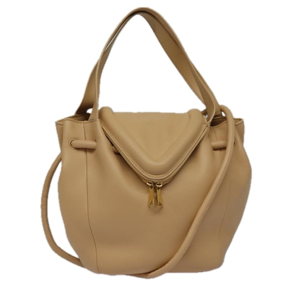 Pre-Owned Bottega Veneta Beak Leather Beige Leather Tote Bag Bag