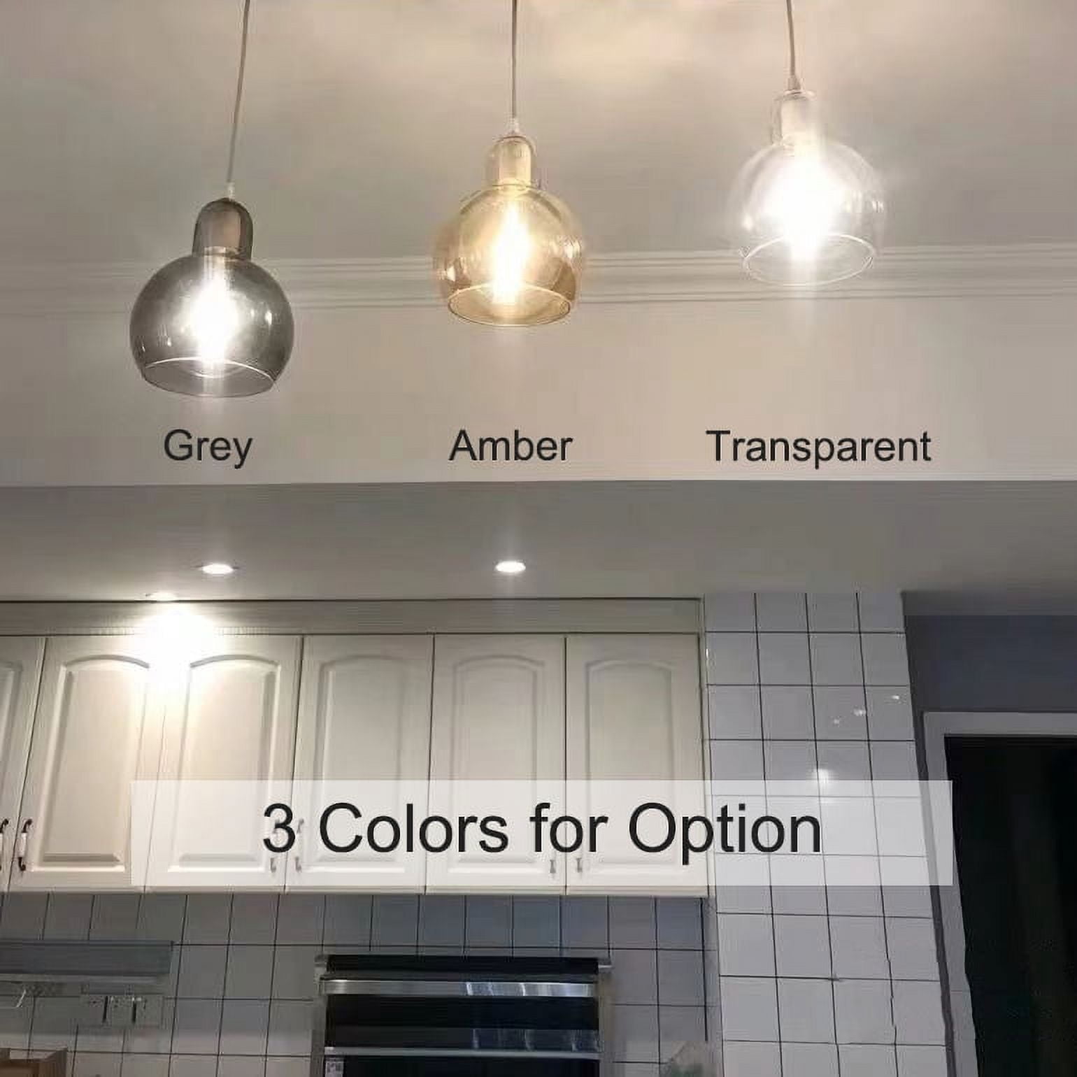 Kiven H-Type Track Lighting Light fixture, ModernHalo Track Pendant Light with Built-in Cable Wrapper and Grey Glass Globe, Adjustable Length for Bedroom Kitchen Home Lighting, 1-Light