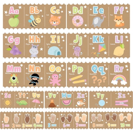 Alphabet for Classroom Wall Decor -Alphabet Poster & Letters | ABC Letters and Number Card for Preschool & Kindergarten Kraft Classroom Decorations, Homeschool Decor and Daycare Essentials