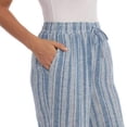 thumbnail image 3 of Briggs Ladies' Linen Blend Pull-On Pant Blue Stripe, Large, 3 of 6
