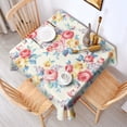 thumbnail image 2 of Pioneer Flower Floral Print Pattern Square Tablecloth,Waterproof Square Table Cover,Wipeable Spillproof Washable Table Cover for Home Kitchen Party Decor 42"X42"(107x107cm), 2 of 6