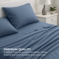 thumbnail image 4 of Bed Sheets - California King Sheet Set [6-Piece, Ash Blue] - Hotel Luxury 1800 Brushed Microfiber - Soft and Breathable - Deep Pocket Fitted Sheet, Flat Sheet, Pillow Cases, 4 of 7
