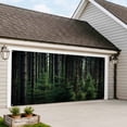 thumbnail image 4 of Green Forest Garage Door Cover Banner 6 x 13 FT, Mysterious Primitive Forest Pine Tree Garage Door Curtains Backdrop with Grommets for Indoor Outdoor Wall Party Porch Yard Decorations Background, 4 of 9