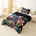 thumbnail image 2 of Manfei Bald Eagle Usa Flag Twin Comforter Sets,Tropical Botanical Cactus Bedding Set,Multicolor,Black Reversible,2 Pieces,1 Comforter and 1 Pillowcase, 2 of 7