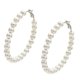 thumbnail image 1 of Big Loop Earrings Round Imitation Pearl Hoop Earrings Elegant Women Jewelry, 1 of 5