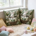 thumbnail image 7 of Staron Easter Bunny Pillow Covers 18x18 Inch Set of 2, Spring Decorative Pillow Cases Polyester Sofa Couch Decor, Easter Home Decor Throw Pillow Covers for Living Room Bedroom Patio, 7 of 7