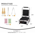 thumbnail image 2 of Ktaxon Panini Press Grill, 1800W Stainless Steel Electric Sandwich Maker, Adjustable Temp 122-572°F for Steak, Burgers, 2 of 9