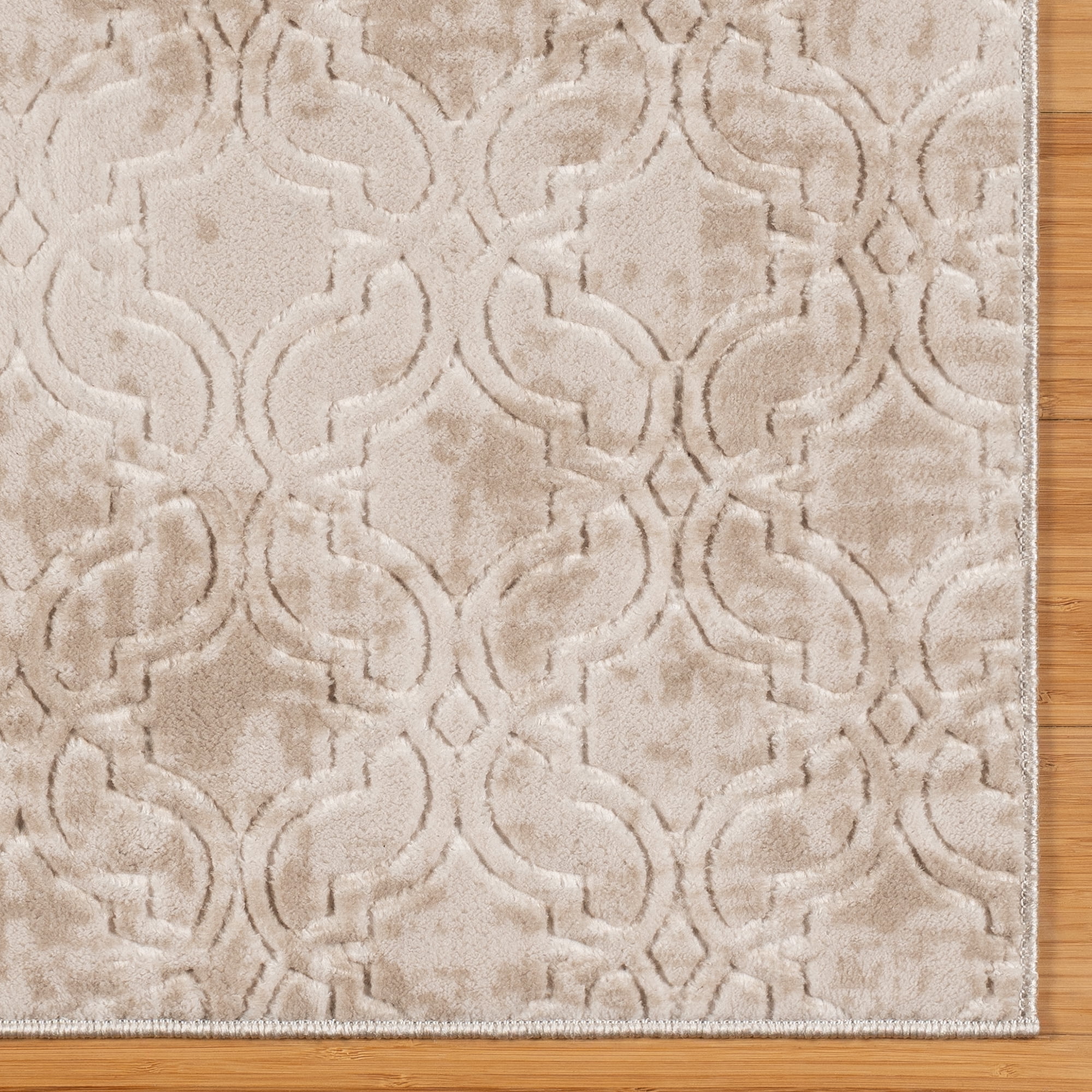 Shadow Thandi Transitional Geometric Beige Area Rug, 2x6