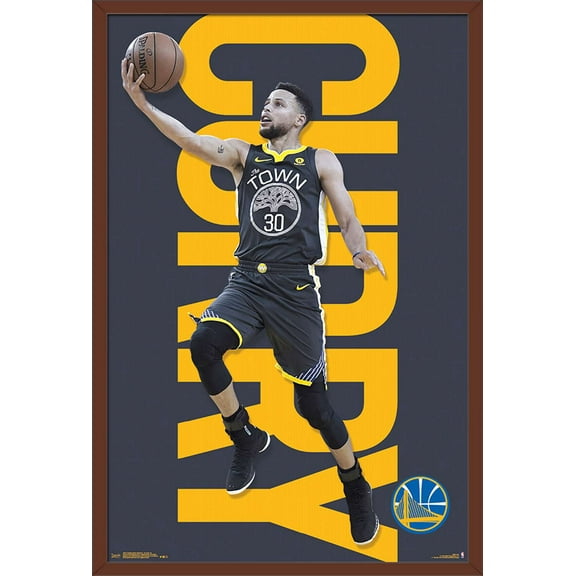 NBA Golden State Warriors - Stephen Curry 18 Wall Poster, 22.375" x 34", Framed