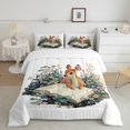 thumbnail image 2 of Feelyou Jungle Deer Wildlife Full Size Comforter Sets for Child, Vintage Books Bedding Comforter Set, Rustic Flower Plant Reversible Bedding Sets, Microfiber Bedroom Decor, 3-Piece, 2 of 8