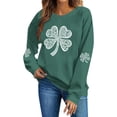 thumbnail image 2 of Tauxra Sweatshirt for Women with St. Patrick's Day Print, Long Sleeve Round Neck Pullover Top for Casual Wear and Holiday Parties, 2 of 6