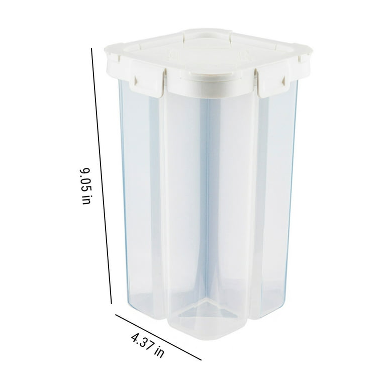 Tiitstoy Airtight Cereal Storage Container, Clear 2.3L Airtight Kitchen  Food Storage Container with Lids and Compartments for Grain, Sugar, Flour,  Rice, Nut, Snacks White 
