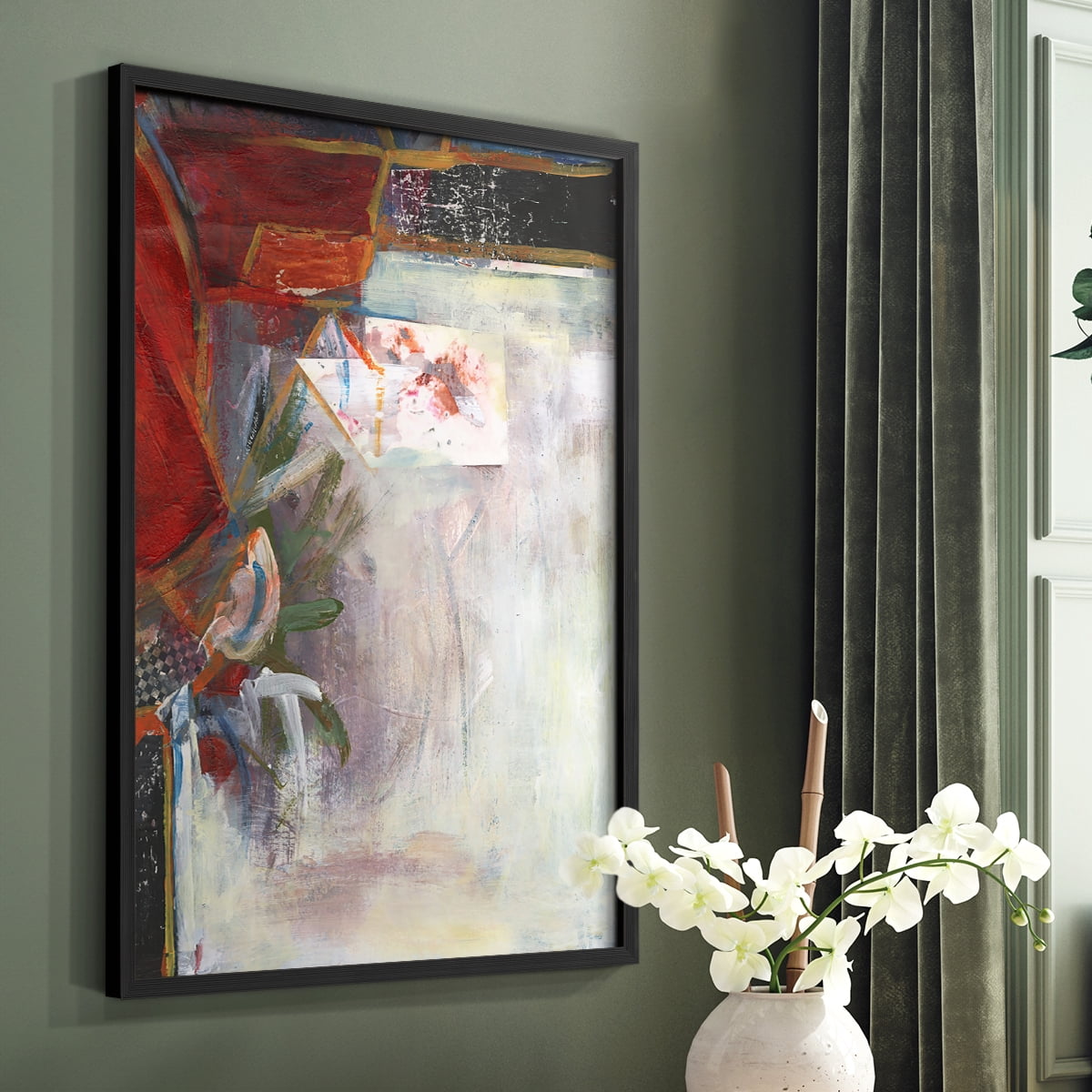 City Life III Framed Print in Black Solid Wood Framed Print No Nail Hanging