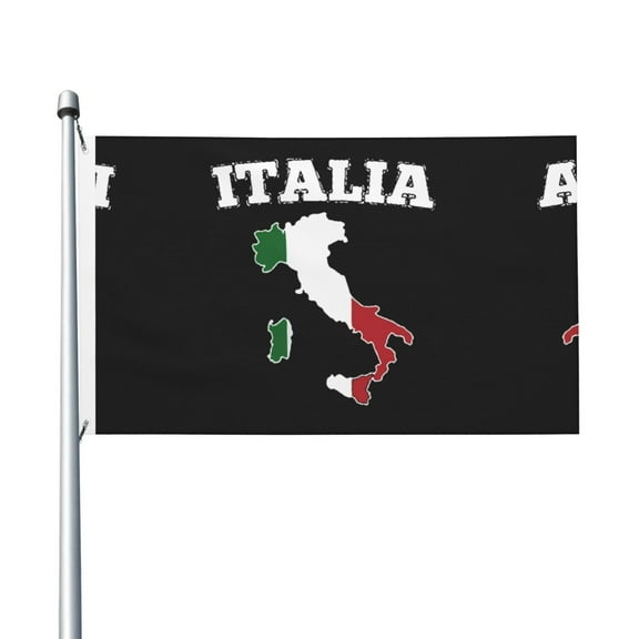 Italy Map Flag Flag Double Sided Printed 3x5 Ft Flag Banner Suitable For Yard Outdoor Party Decorative