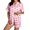 R246-Pink, variant on RMGVDSD Striped Pajama Sets for Women 2 Piece Pajamas Cute Bow Print Short Sleeve Sleepwear Nightwear Button Down Loungewear with Shorts Set