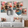 thumbnail image 4 of Designart "Pop art chandelier in pink II In Pink and Black"Chandelier Metal Wall Art Pink Glam Living Room Wall Art, 4 of 6