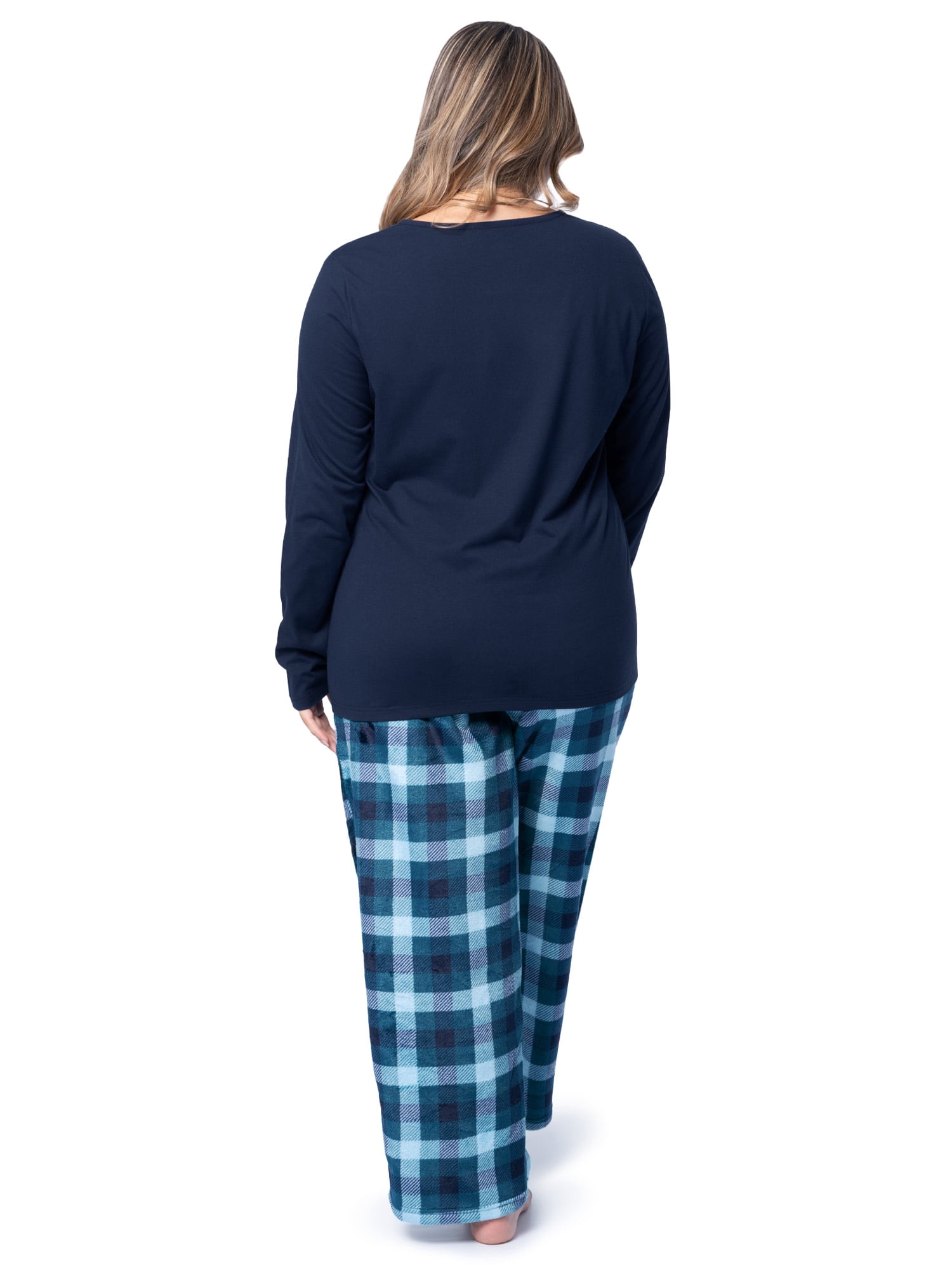 Fruit of the Loom Women's Beyond Soft Long Sleeve Top & Fleece Bottom Pajama Set, Sizes S-4X