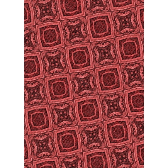 Ahgly Company Machine Washable Indoor Rectangle Transitional Cranberry Red Area Rugs, 8' x 10'