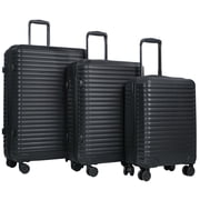 Travelhouse 3 Piece Hardside Luggage Set Hardshell Lightweight Suitcase with TSA Lock Spinner Wheels 20in24in28in.(Black)