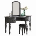 thumbnail image 1 of Poundex Furniture Wood Vanity Set with Stool and Mirror in Gray Color, 1 of 10