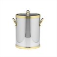 thumbnail image 1 of Kraftware 70142 Shiny Chrome And Brass 5 Quart Ice Bucket With Metal Side Handles, 1 of 3