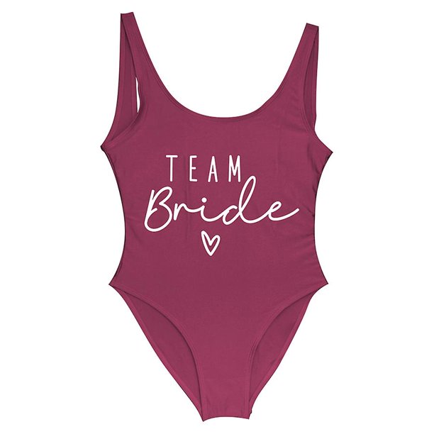 S-3xl Gold Print Team Bride One-piece Swimsuit Squad Women Swimwear Bachelorette Party Swimsuit Summer Beatchwear Bathing Suit