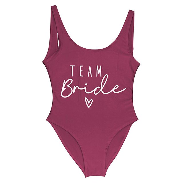 S-3xl Gold Print Team Bride One-piece Swimsuit Squad Women Swimwear Bachelorette Party Swimsuit Summer Beatchwear Bathing Suit