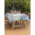 thumbnail image 3 of Outdoor Tablecloth with Umbrella Hole for Patio/Picnic/Party/Camping, Watercolor Flowers Waterproof Table Cloth Rectangle Table Cover Washable, Spring Butterflies Floral Gray Wood (52"x 70"), 3 of 8