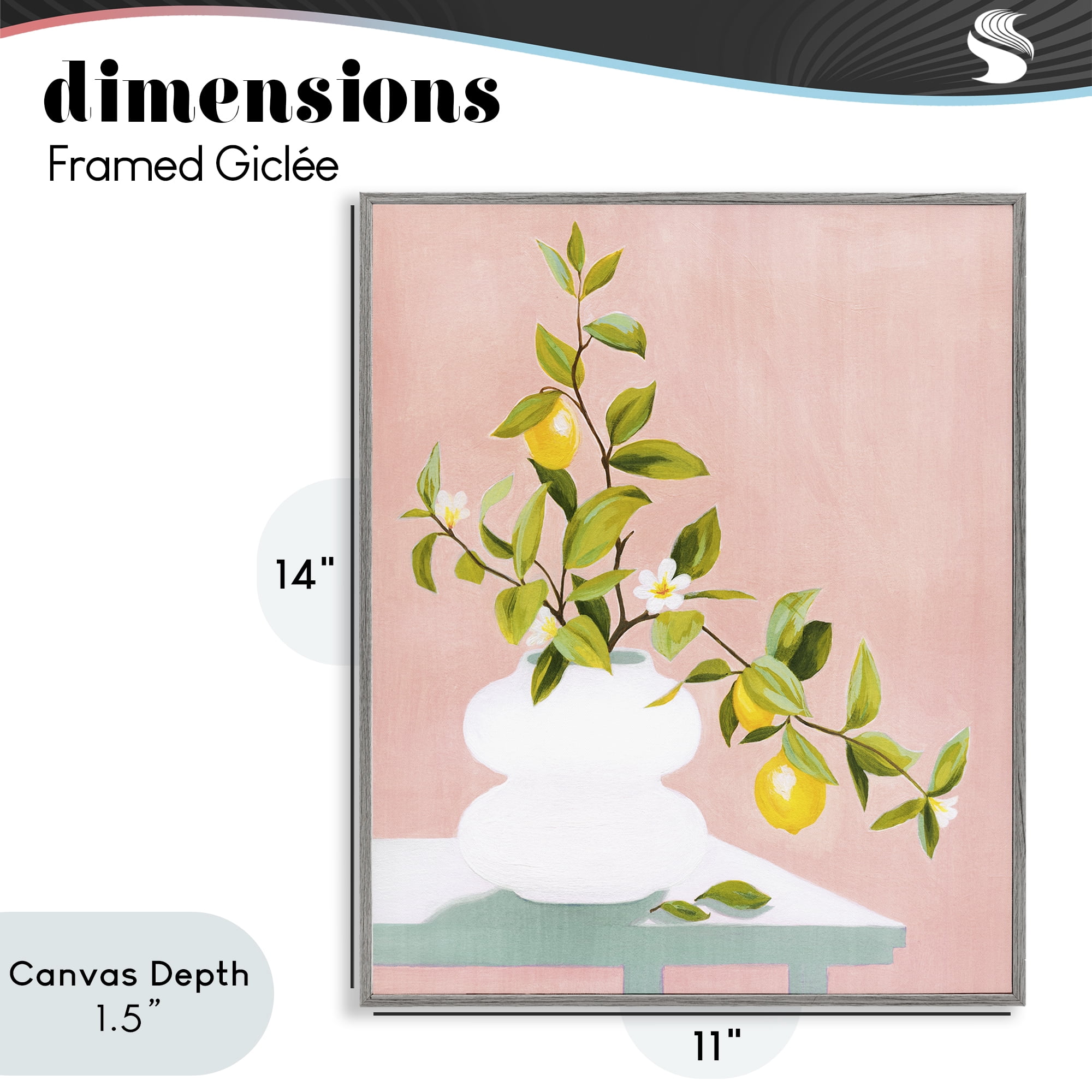 Stupell Industries Afternoon Limoncello Plant Gray Framed Giclee Art, design by Grace Popp