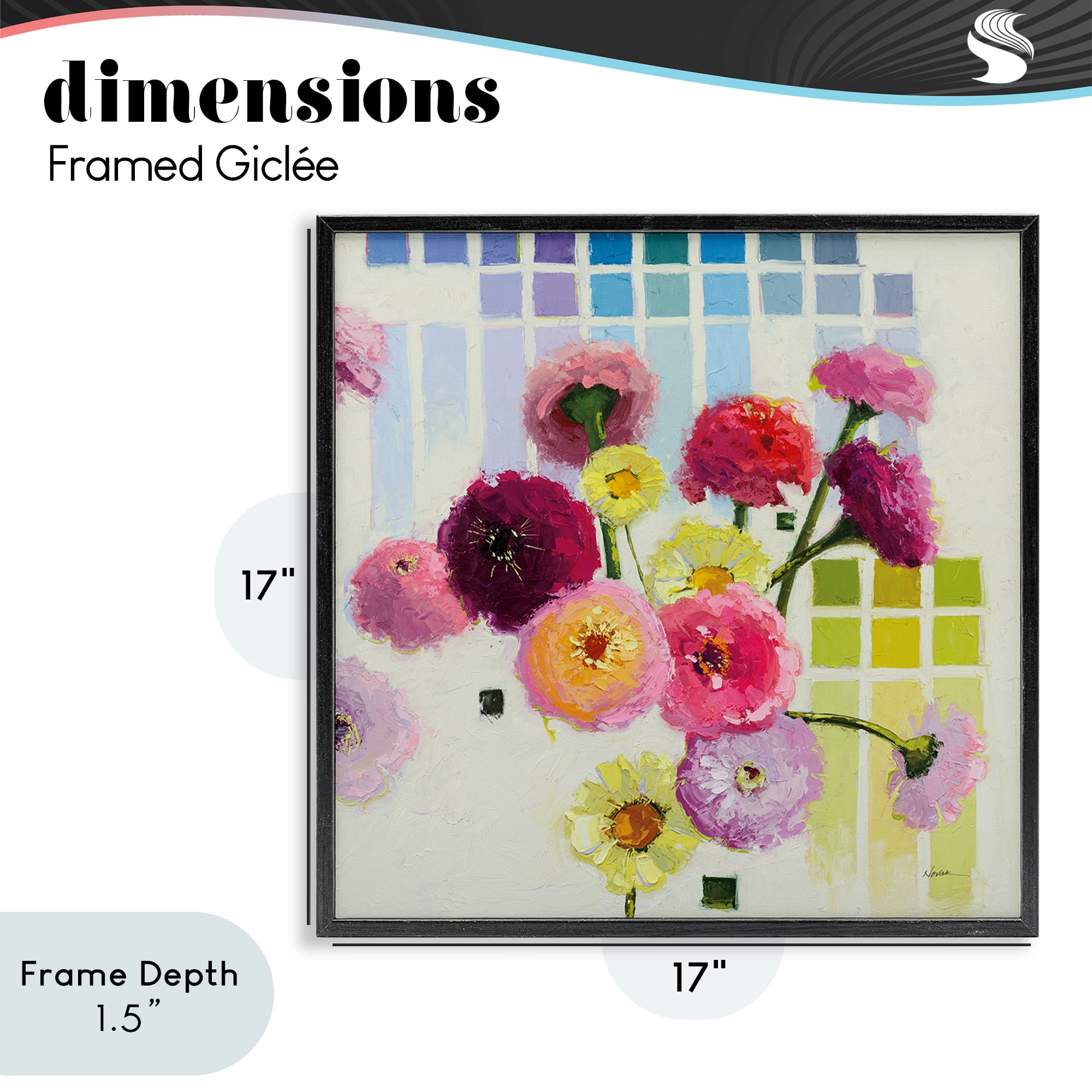 Stupell Industries Color Chart Pastel Bloom Study Black Framed Giclee Art, design by Shirley Novak