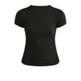 thumbnail image 4 of Sofia Jeans Women's and Women's Plus Ruched Side Tee with Short Sleeves, XS-4X, 4 of 5