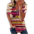 thumbnail image 1 of Blusa con estampado de manga corta y cuello vuelto informal y cómoda a la moda para mujer OAVQHLG3B Store  lin121212, 1 of 4