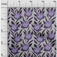 thumbnail image 2 of oneOone Tissu Popeline de Coton Violet Floral Rétro Matériel de Robe Tissu Imprimé Tissu au Mètre 56 Pouces de Large, 2 of 5