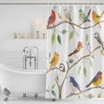 thumbnail image 2 of Watercolor Birds Shower Curtain Set - Small 36" x 72" Washable Bathtub Curtain with 12 Hooks, Spring Botanical Leaf Branch Modern Waterproof Fabric Stall Shower Curtains for Bathroom/Bathtub Décor, 2 of 6