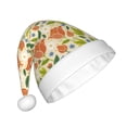 thumbnail image 2 of Fuzoiu Rose Daisy Print Santa Hat Christmas Hat for Adults,Santa Hats with Pompom, Unisex Xmas Holiday Hat for Christmas New Year Festive Party Supplies, 2 of 6