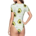 thumbnail image 4 of Easygdp Avocado Of A Hear Women'S Waist-Cinching Short-Sleeved Onesie, Olastic Onesiet,Snaps At Bottom,Easy To Put On And Take Off - Large, 4 of 9