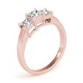 thumbnail image 5 of JewelMore 1 Carat and 2 Carat 3 stones Princess Lab Grown Diamond Engagement Ring for Women | 14K Gold | F-G Color, VS-SI Clarity | Beautiful Set | 30 Day Free Return, 5 of 14
