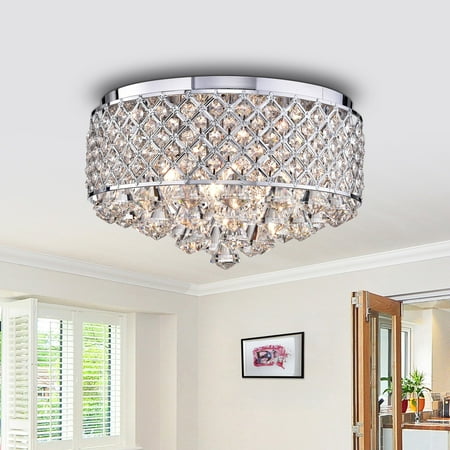 Light 15 Inch Chrome Chandelier - Encantadia Crystal 15-inch Chrome-finish Chandelier