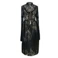 thumbnail image 3 of Lace Patchwork High Neck Dress Elegant Swallowtail See Through Bodycon Gothic Style Formal Gown, 3 of 4