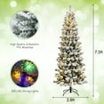thumbnail image 2 of Gymax 7.5 ft Pre-lit Snow Flocked Artificial Christmas Tree w/ Multi-Color LED Lights, 2 of 10