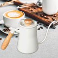 thumbnail image 2 of Maoww 550ml Drip Kettle Wooden Handle Pour Over Coffee Pot Tea Kettle White, 2 of 8