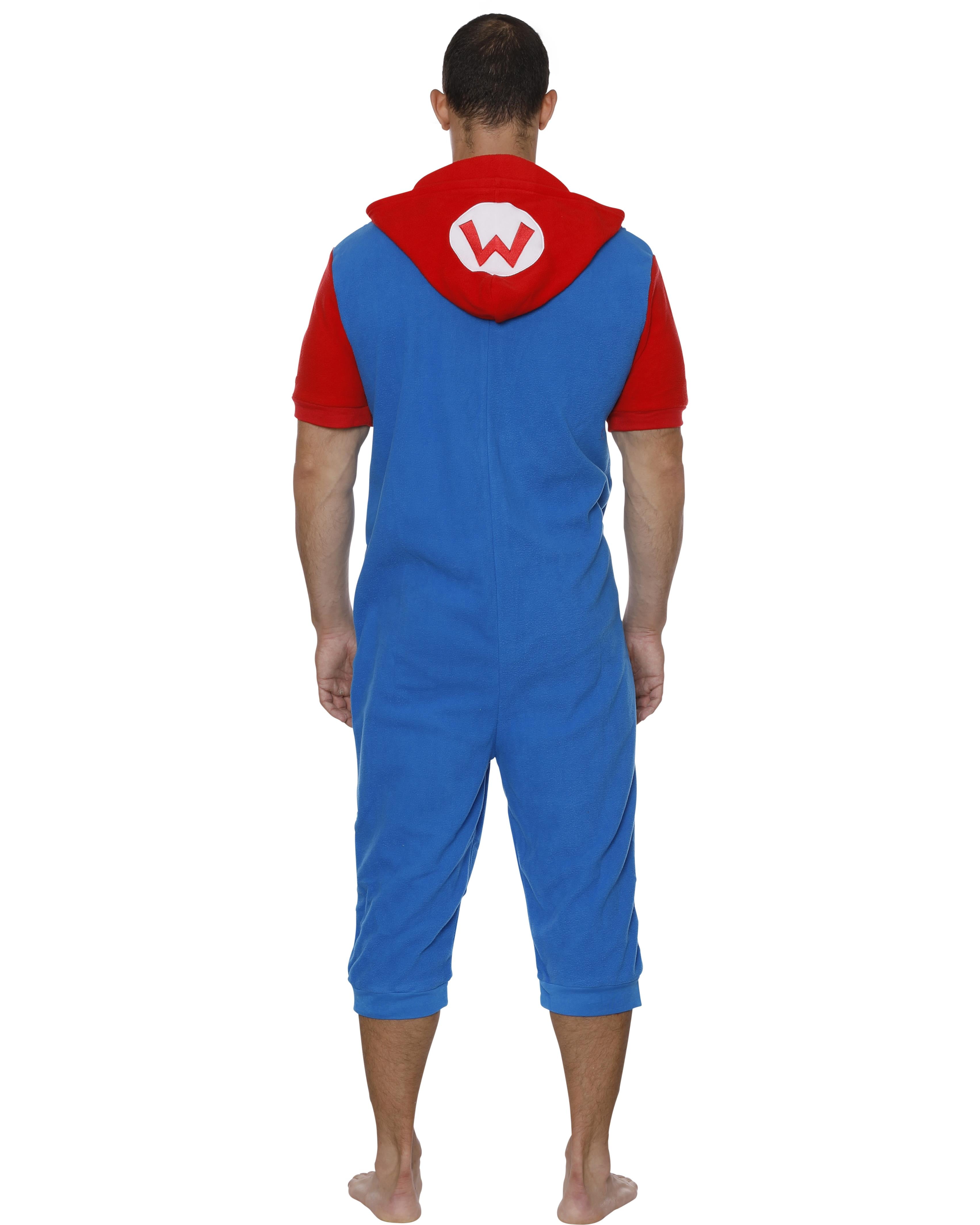 Nintendo Characters Mens' Pajama Onesie Robes, Super Mario, Luigi