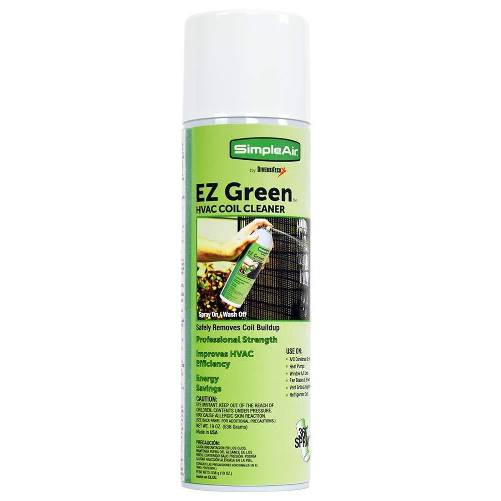 SimpleAir EZGA EZ Green HVAC Coil Cleaning Spray, 19 oz, 1 Pack, clear