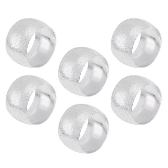 HOMEMAXS 6 Pcs Silver Napkin Rings Christmas Napkins Banquet