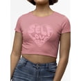 thumbnail image 3 of Big Hear Self Love First Tee Crop Tee Women's -SelectDesign Designs, 3 of 4